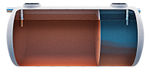 Fosa séptica FS 75 de Remosa. Volumen 15000 l - D 2000 mm - L 5290 mm - Ø boca de acceso 567 (2) mm - Ø tuberías 200 mm